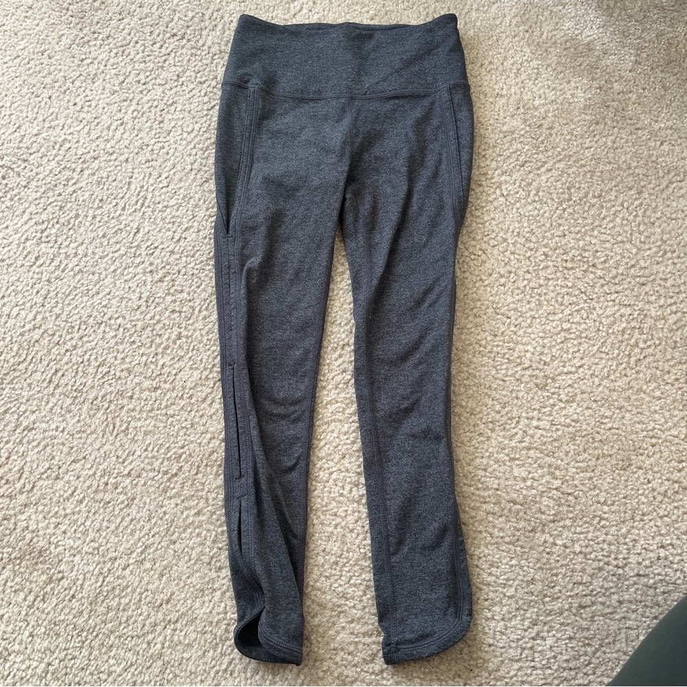 Free People Movement Heather Gray Cropped Leggings with Cutouts Extra Small